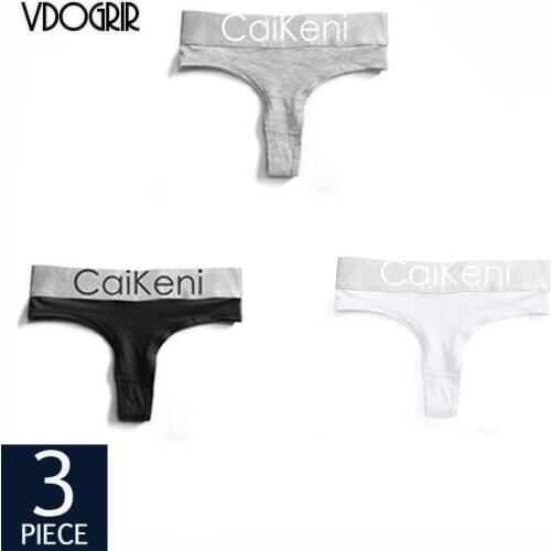 VDOGRIR 3Pcs/lot Sexy Womens Cotton Panties Set Underwear Seamless Thongs Soft Woman G-String Low Rise Lady Home Lingerie Tanga