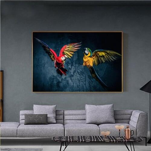 Yellow Blue Flying Parrot 5d diy diamond painting drill full square/round animal diamond embroidery wall art drop shipping