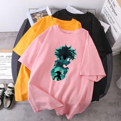 Womens My Hero Academy T-shirts Print Elegant Short Sleeve Oversize Tshirts Vintage Casual Tops Tees Breathable Poleras Female