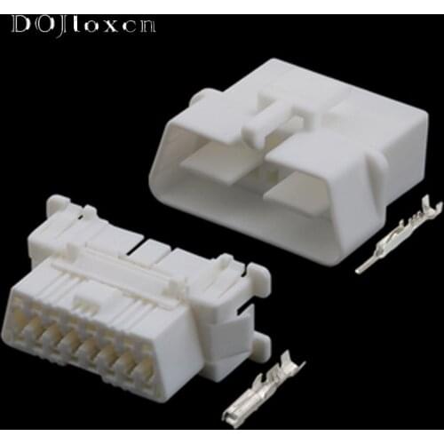1 Set 16 Hole TE Automotive OBD Socket Auto Diagnostic White Plug Wiring Harness Connector For VW Audi 179631-1 3A0972695A