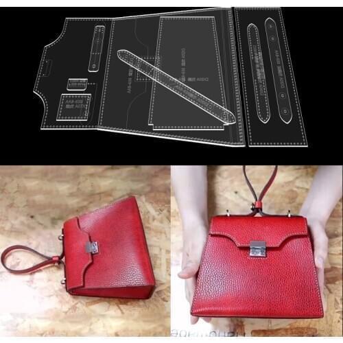 1Set Diy Leather Acrylic sewing pattern for Shoulder Bag Messenger bag diy handmade craft size 20*17*6CM Sewing Pattern