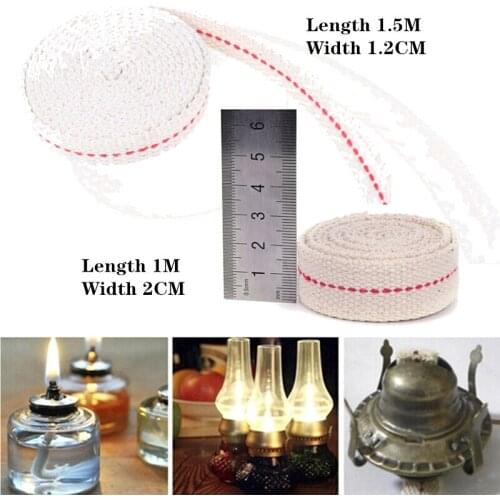 1M/1.5M DIY Accessory Material Strong Flat Cotton Wick Core For Kerosene Burner Stove Lighting Lantern Oil Lamp Making
