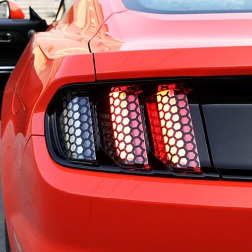 1Pcs Car Rear Tail Light Honeycomb Stickers Car Styling For Nissan X-TRAIL Qashqai Skoda Octavia Renault Clio Ford Focus