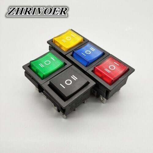 1Pcs KCD4 Rocker Switch Power Switch ON-OFF-ON 3 Position 6 Electrical equipment With Light Switch 16A 250VAC/ 20A 125VA