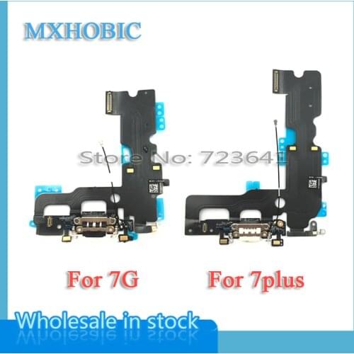MXHOBIC 50pcs/lot USB Charging Charger Port Dock Connector Flex Cable For iPhone 7 7G Plus 7P Audio Microphone Replacement