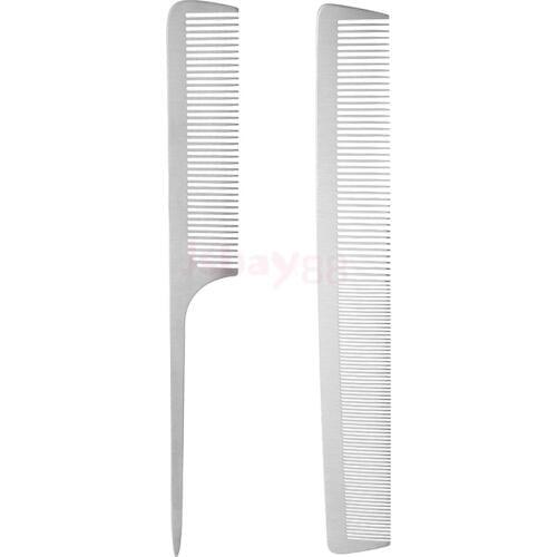2Pcs Metal Barber Comb Set for Men & Women Pro Hairdressing Salon Combs Hair Cutting Tool Detangler Comb