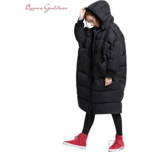 2020 bat-wing sleeve loose and thicken style winter womens down jacket 100% High-end fabric cuprammonuium elegant lady collect