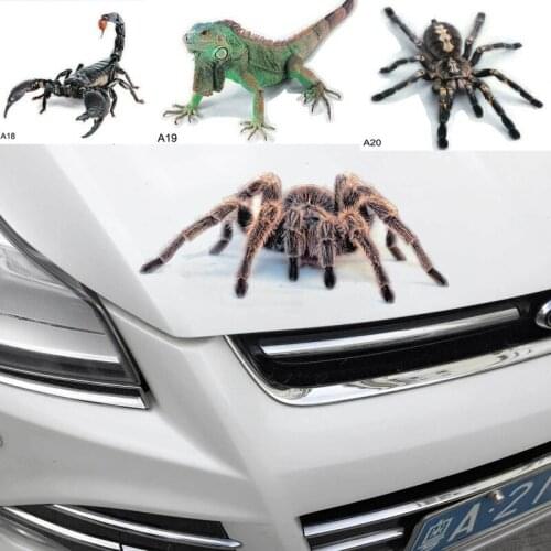 3D Car Spider Gecko Animal Design Car Sticker New Stereo Simulation Car Tail Decal Realistic Modification Sticker Anime Decal