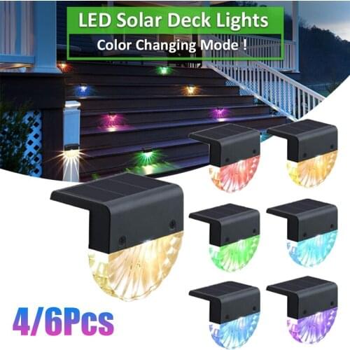 4/6pcs Solar Step Light Waterproof Solar Fence Lights for Patio Stairs Post Pathway Porch Driveway Yard Garden Decor