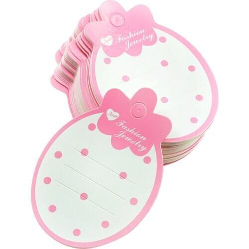 50 Piece Blank Strawberry Shaped Hair Clips Packaging Card Hair Accessories Display Cards