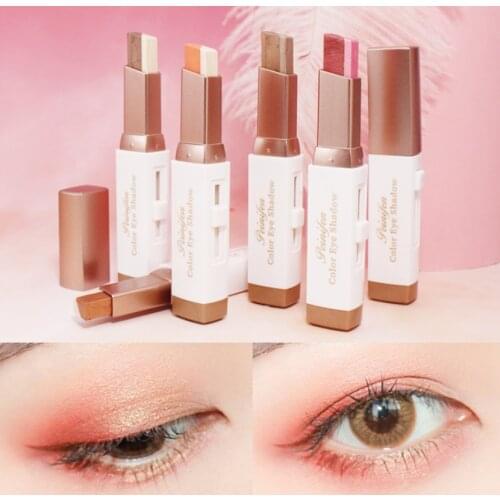 Makeup Velvet Gradient Lazy Two-Color Eyeshadow Stick Eye Modification High-Gloss Pearlescent Eyeshadow Pen
