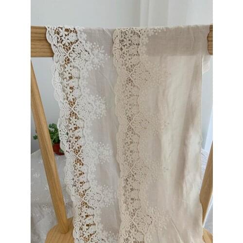 1 Yard Off White Cotton Lace Trim Retro Vintage Lace Cotton Guipure Lace Trim 100% Cotton, 2021 new arrival