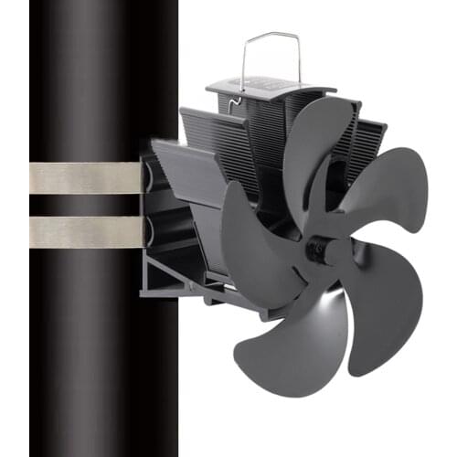 5 Blades Fireplace Fan Silent Heat Powered Stove Fans Durable Lightweight Log Burner Fan With Rustproof Blades