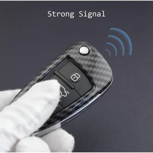 3 Button Remote Key Case Cover Fob Bag Holder ABS Hard Shell Cover Parts Fit For 2011-2018 Audi A1Protective Keychain Holder Bag