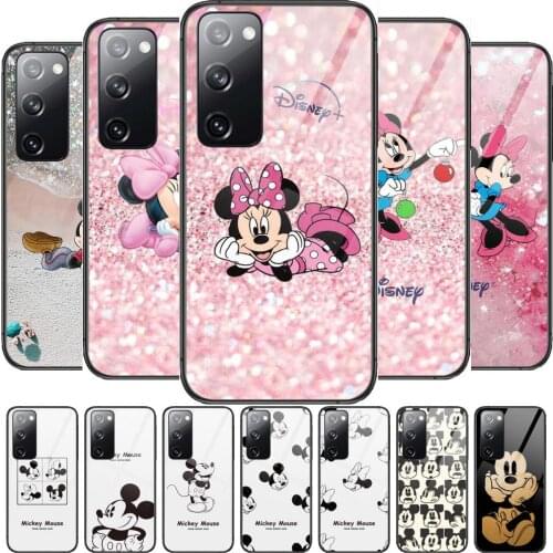 Disney Tempered Glass shell Phone case For SamSung Galaxy S8 S9 S10E S20 S21 S5 S30 Plus S20 fe 5G Lite Ultra