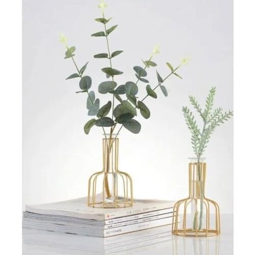 Nordic Style Metal Vase Decoration Simulation Bouquet Vase Creative Simple Living Room Flower Arrangement Porch Decoration