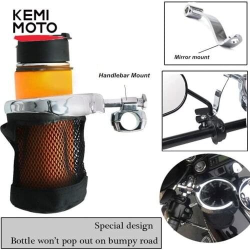 Motorcycle Cups Holder Handlebar Mountable Metal Drink Holder for Road King Electra Glide Street Glide Sportster Softail V-Rod
