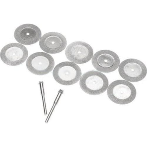 10Pcs 16mm Diamond Cut Off Disc Wheel Rotary Tool Two Mandrel Arbor VE619 P0.11