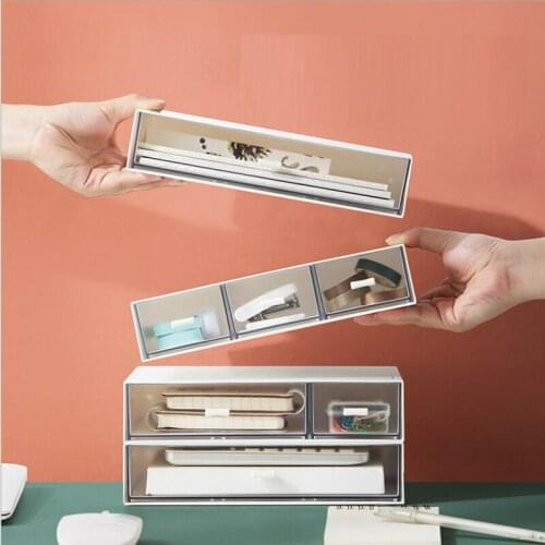 Home Drawer Desk Storage Box Plastic Document Sundries Holder Cosmetic Cabinet Storage Organizer Desktop Makeup Organizer Box