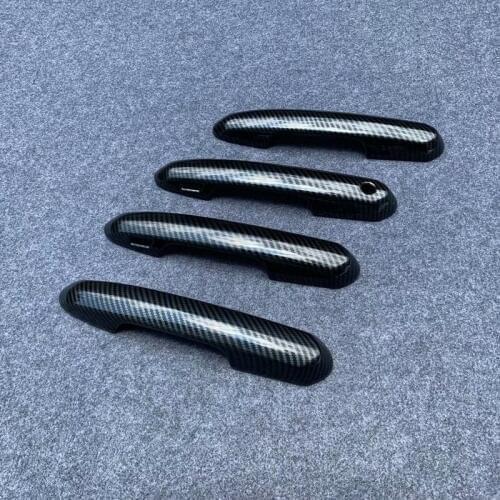 For Toyota Highlander 2020 2021 ABS Carbon Fiber Car Door Protector Handle Decoration Cover Trim Car Accessories