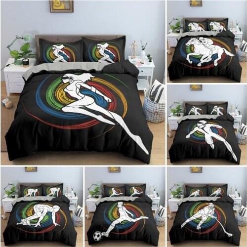 2/3PCS 3D Printed Bedding Set Soft Luxury Duvet Cover Sport Player Action On Spin Wheel Graphic Bedclothes King Queen Twin