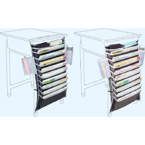 Creative stationery multi-functional student desk hanging book bag Learning book storage bag