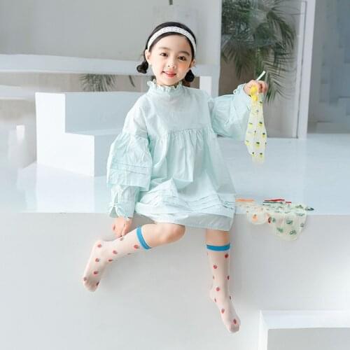 Summer Girls Socks Thin Mesh Fruit Cute Long Princess Socks Lovely Toddler Socks Princess Style Baby Accessories