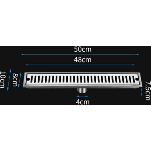 M17D 1Set 304 Stainless Steel Floor Drain Bathroom Shower Long Drainage Square Large Floor Drains Cover