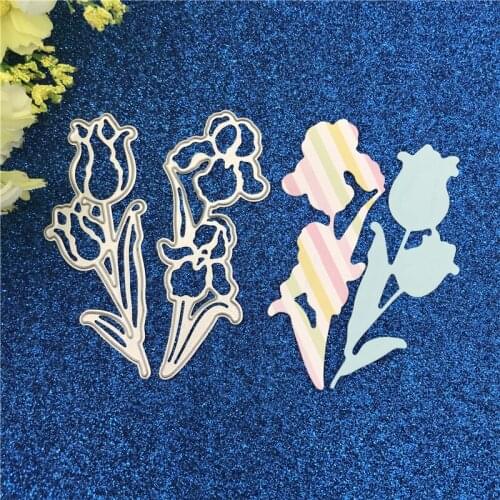 Metal Cutting Dies Tulip flower Stencils for DIY Scrapbooking/photo album Decorative Embossing DIY Paper Cards