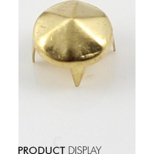 Metal Gold Tone 4 Studs Prong Cone Spike Spot Tack Nailhead Rivets 9mm Garment Sew On Cloth Bag Sewing Supplies1000pc/K223