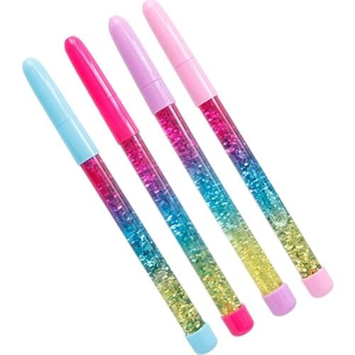 Cute 0.7mm Rainbow Color Fairy Stick Drift Sand Glitter Crystal Ball Point Pen P82A