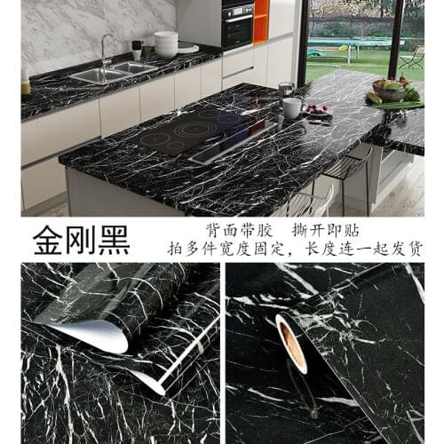 Marble Kitchen Wall Stickers Cabinet Paster Bathroom Floor Vinyl Self-Adhesive Waterproof Oil-proof Wallpaper Wall Decoration