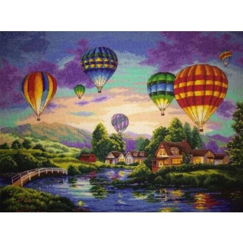 11CT /16CT/18CT 14CT Orange yellow Quality lovely counted cross stitch kit balloon glow balloons dim 35213