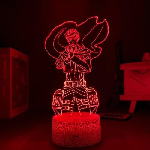 Anime Attack on Titan Logo Night Light Led Children Kids Boys Gift Manga Japanese Anime Bedroom Desk Lamp Shingeki No Kyojin