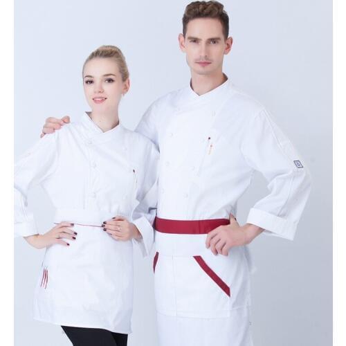 New Arrival Hotel Restaurant Chef Adult Wear Long Sleeved Clothes Mens Kitchen Chef Uniform Autumn and Winter Wear B-5924