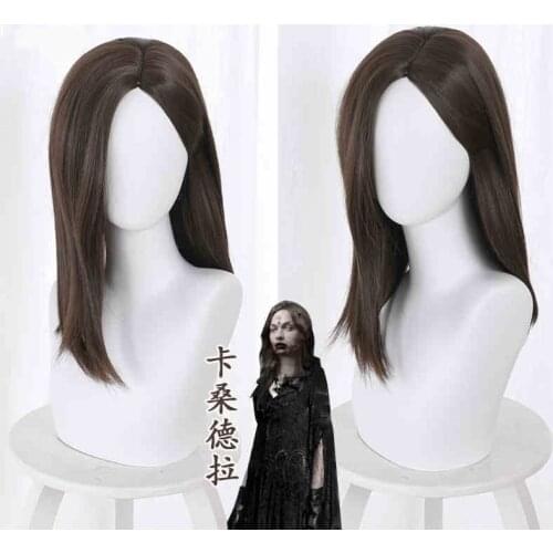 Game Village Cassandra Wig Cosplay Vampire Madams Daugther Biohazard Village Cosplay Headwear Long Chocolate Wig Free Wig Cap