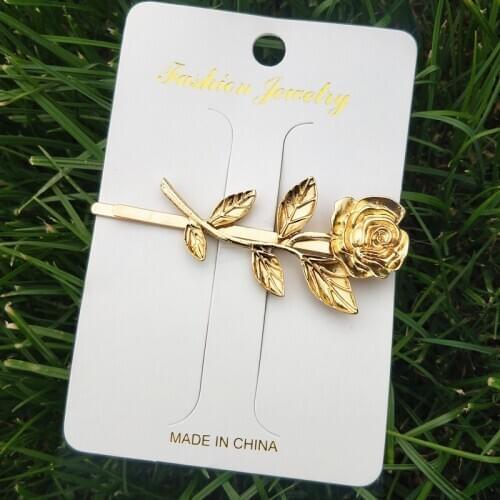 Bridal Hair Accessories Gold Filled Rose Flowers Hair Clips Headwear Jewelry For Women Wedding Gift Babygirl Hairpin