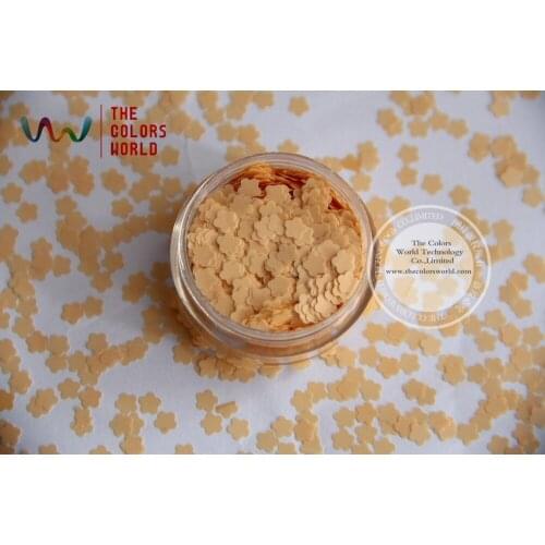 TCH303 4.0 MM Size Solvent Resistant Mate Colors Flower shape glitter for nail polish,nail art or other DIY decoration