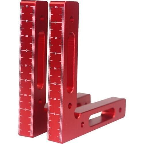 Corner Clamping Squares Ruler Right Angle Clamps Red Blue Aluminium Alloy For Picture Frame Box 90 Degree Woodworking Carpenter