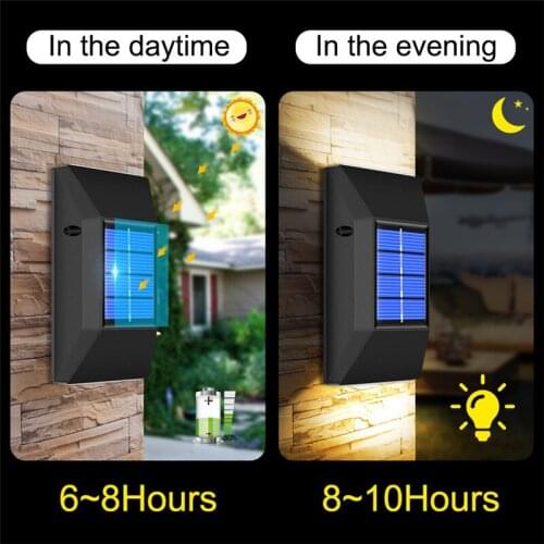 2pcs Solar Lamp Outdoor Up And Down Luminous Wall Lamps Led Waterproof Landscape Super Bright Lights Street Garden Decoration