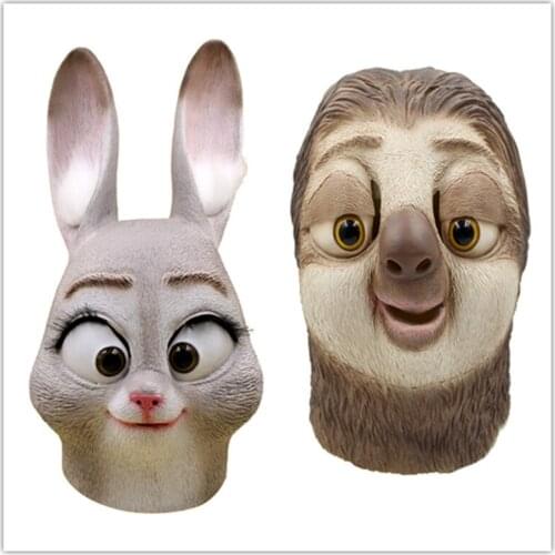 Funny Folivora Mask Cosplay Animal Party Sloth Flash Adult Kid Unisex Latex Hoods Rabbit Mask Halloween