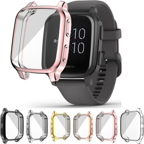 TPU Soft LCD Screen Glass Protector Case Smartwatch Shell Edge Frame For Garmin Venu SQ Watch Protective Bumper Cover Protection