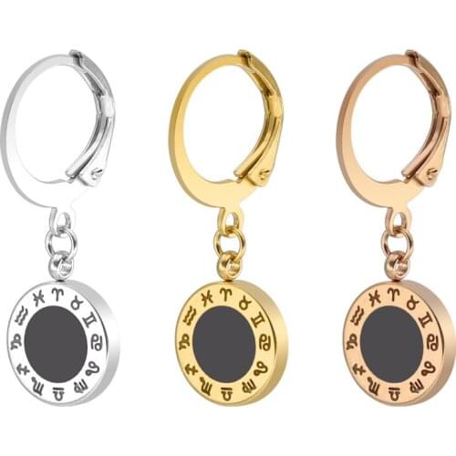 Rose Gold Earrings for Women Fashion Hoop Earring Gifts for Women Accesories Stainless Steel Pendant Earring Jewelry Wholesale