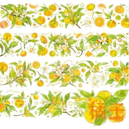 1 Loop Tangerine Fruit Washi Sample Mandarin Journal Masking Tape Pet Flower Collage