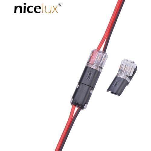 10pcs 2pin Pluggable Wire Connector Quick Splice Electrical Cable Crimp Terminals for Wires Wiring 22-20AWG LED Car Connectors