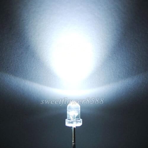 10000pcs 3mm Round Top White Superbright LED Light Lamp 3mm Whilte 12000MCD New Free Shipping