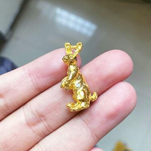 12pcs Cute 3D Upright Rabbit Charms Gold Pendants,For Diy Women Necklace Bracelet Earring Aesthetics Accessories Jewelry Making