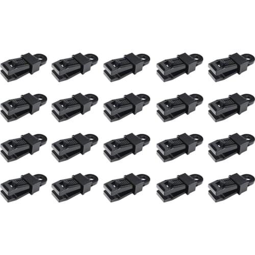 20Pcs/Set Tent Canopy Clip Heavy Duty Outdoor Wind Rope Clamps Awning Wind Rope Clips Camping Tent Accessories