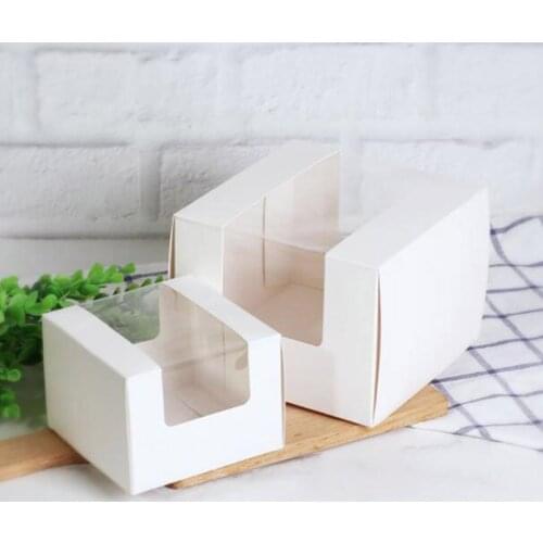 20pcs Square Baking Cake Packaging Box Pastry Mousse Box Party White Gift Box Snack Dessert Small Paper Boxes
