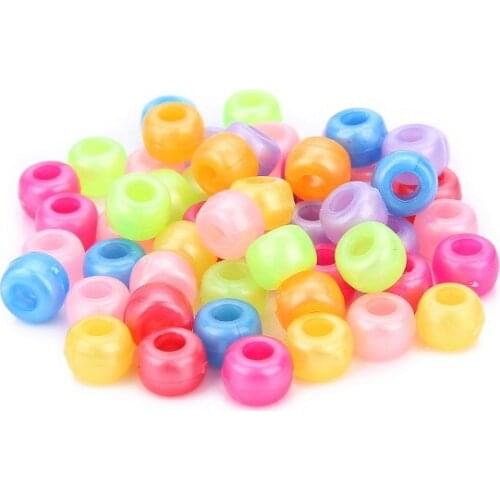 200pcs 6X8.7mm Acrylic solid mix color beads plastic solid color beads DIY Accessories clothing loose beads large hole fsg4s
